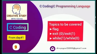 flag exit 0 exit 1 while 1 while 0 Concepts with examples in C by Divya Goel