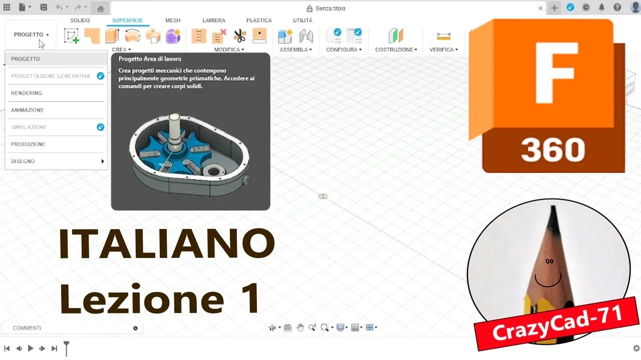 Fusion 360 Corso Base – Lezione n°1 : L'ambiente di Fusion360