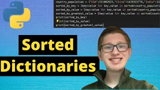 Python Tutorial 44 Sorted Dictionaries by Keys and Values