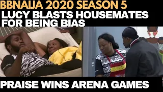 bbnaija 2020 praise wins arena games again lucy blasts all housemates for being bias fswg