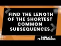 Find length of the shortest common supersequence SCS Dynamic Programming Python Mohit Bodhija