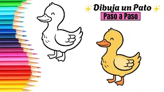🐥 Cómo Dibujar un Pato Paso a Paso 🎨✨ | Dibujos Fáciles para Niños