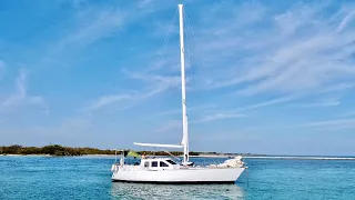 FINALLY SAILING smooth and shallow (without autopilot or windvane) YUCATAN