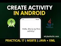 MSBTE Practical 17 Create an Activity in Android Java XML Android Studio Tutorial