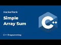 Simple Array Sum HackerRank Solution in C