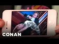 Heather Graham Strikes A Crazy Yoga Pose With Conan For Twitter CONAN on TBS