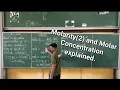 MOLARITY AND MOLAR CONCENTRATION CHEMISTRY - Definition Formula Derivation Question And Solution