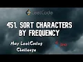 Sort Characters By Frequency Day 22 Java Solution Explained