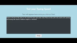Speed Typing Test App using JavaScript