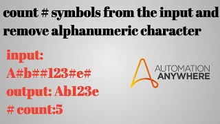 question count and Filter Alphanumeric Characters from Input String