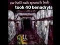 aw hell nah spunch bob took 40 benadryls