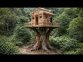 Lagu I Built a Log Cabin On a Giant Tree Trunk. Bushcraft Treehouse, Solo Survival in the Forest.