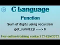 Sum of digits Using recursion