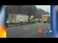 Tractor-trailer hits metal debris causing crash on I-64 in Newport News