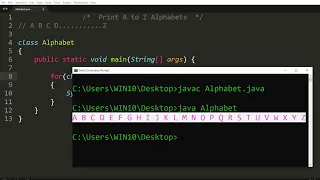 Java program to print A to Z alphabets Learn Coding