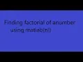 factorial using matlab