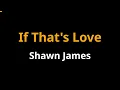 If That's Love - Shawn James Karaoke