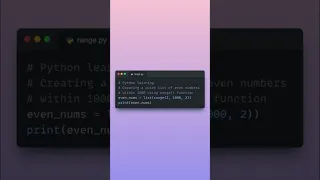 Python learning Power of Range function