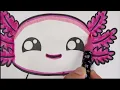Coloring a Cute Pink Axolotl Easy Coloring Page for Kids