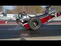 Front engine dragster huge wheelstand at Northern MI Dragway 2026