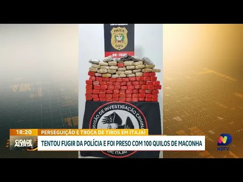 Prisão em flagrante: suspeito de tráfico com 100 quilos de maconha e arma de fogo em Itajaí