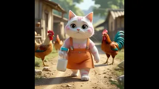 میو مهربون داره برا بچه هاش شیر میبره که یهوو Cat Cutecat Animation انیمیشن Ai هوش مصنوعی 
