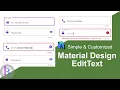 Material Design EditText in Android Customized TextInputLayout Android Programming Basics