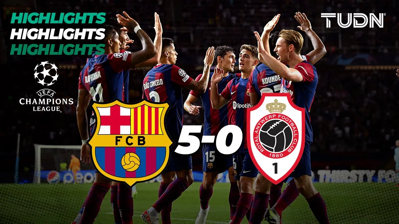 Barcelona 5-0 Antwerp - HIGHLIGHTS | UEFA Champions League 2023/24 | TUDN