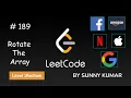 Rotate Array Array Maths 189 LeetCode DAY 30