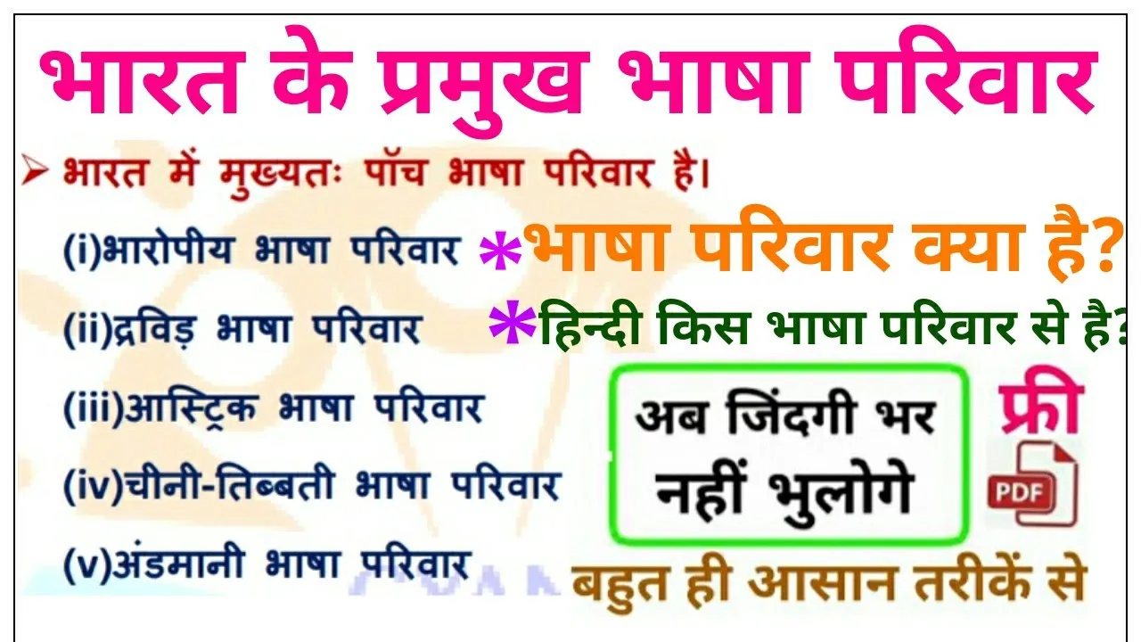 भाषा परिवार क्या है | भारत के प्रमुख भाषा परिवार | भारोपीय भाषा परिवार | आस्ट्रिक | द्रविड़ | चीनी