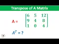 How to Find the Transpose of A Matrix Matrices Matrix Transpose Rules
