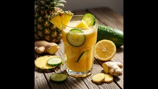 Weight Loss Juice with Pineapple Cucumber Lemon Ginger