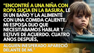 Encontré a una pobre niña en la basura y la alimenté. Cuatro años después, ella volvió a mí…