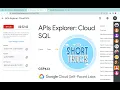 APIs Explorer Cloud SQL With Explanation