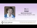Memorial Service Jo Ann Scheer - 1 00 p m Monday October 10 2022