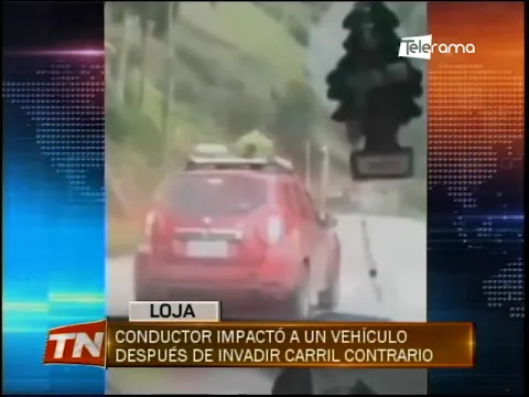 Conductor impactó a un vehículo después de invadir carril contrario