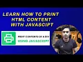 Printing a Page or Specific Element Data using JavaScript print method