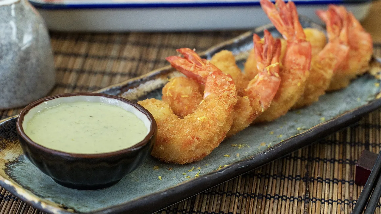 Fried Prawns with Wasabi Mayo - 