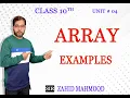 Declaration and initialization of Array 10th Computer Sciences Unit No 4