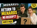 How to return an item to Menards without a receipt