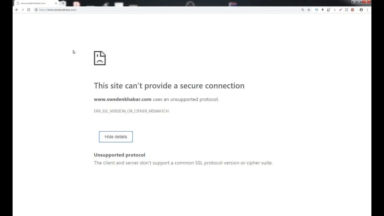 ERR_SSL_VERSION_OR_CIPHER_MISMATCH error