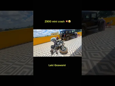 Z900 mini crash 🥲😂 #lekigoswami #bengaluru #z900