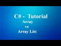 C Tutorial Array List vs Array - Part 8 Hindi Urdu