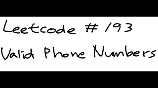Leetcode 193 Valid Phone Numbers