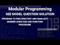 greatest and smallest number among 3 numbers SEE modular programming SEE Model Question Solution