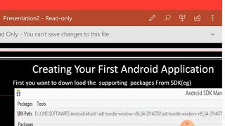 Android Sdk and creation of Android application using Eclipse