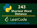 Leetcode 243 - Shortest Word Distance