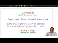 Insert Element into Unsorted Array Insertion Operation in Array