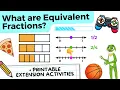 What are Equivalent Fractions Intro for Kids Using Area Models Number Lines 3 NF A 3