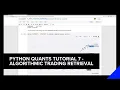 Python Quants Tutorial 7 - Algorithmic Trading Refinitiv Developers